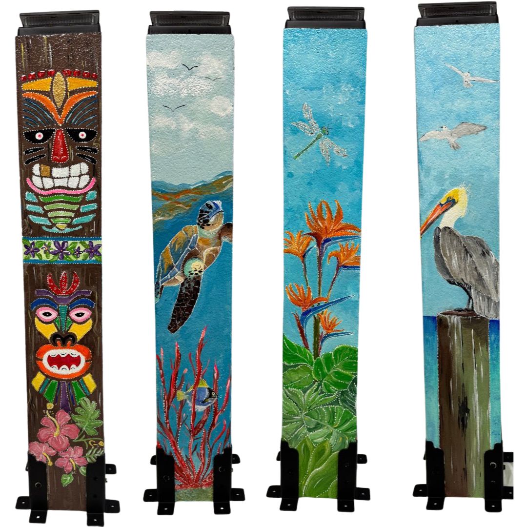 Pre-Designed Tropical Tiki 36" Post