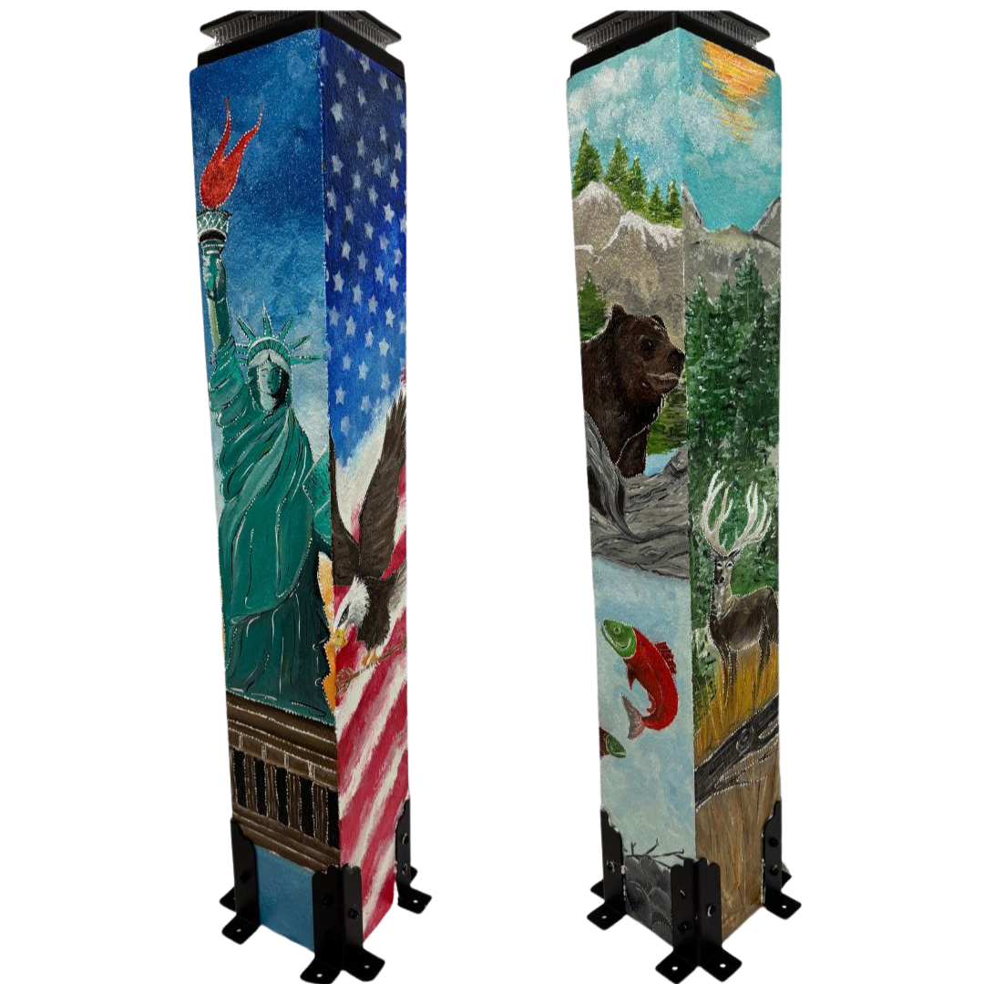 Pre-Designed American Patriotic 36" Post