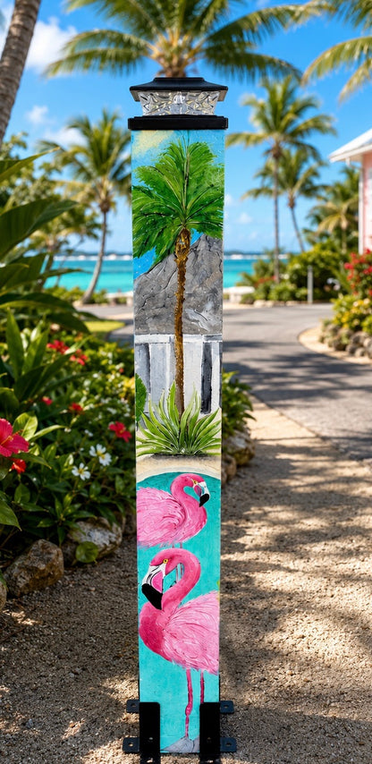 Pre-Designed Flamingo 36" Post