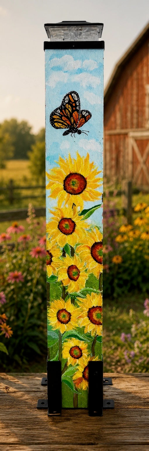 Pre-Designed Sunflower 36" Post